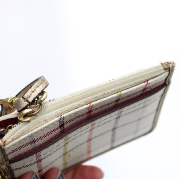 Coach Peyton Tattersall Plaid Wristlet - Picture 9 of 9